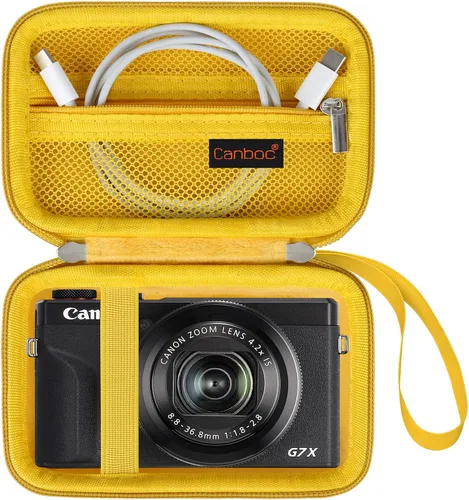 Vista 9 de Canboc Camera Case for Canon PowerShot G7 X Mark III/ G7X Mark II, Black Negro