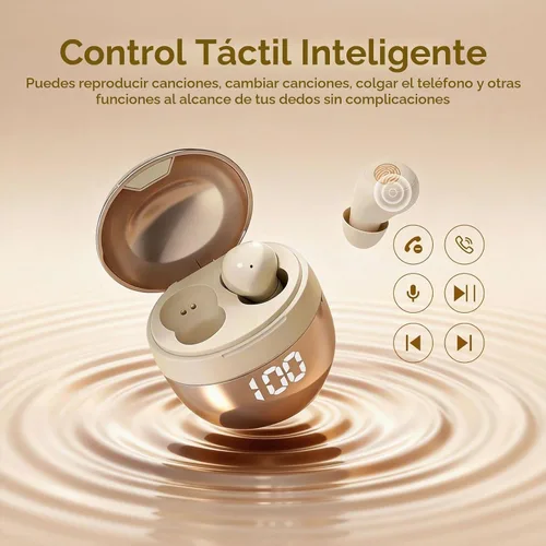 Vista 5 de Auriculares invisibles pequeños para dormir, auriculares inalámbricos