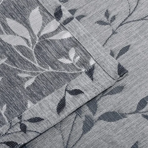 Vista 4 de Superior Ghera - Cortinas de jacquard con detalles de ventana, perfectas para habitación familiar, dormitorio, hojas, naturaleza con ojales