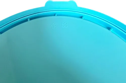 Vista 4 de Cubo de 3.5 galones con tapa, cubo duradero multiusos seguro para alimentos, sin BPA, grado comercial (Aqua, 1)