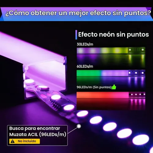 Vista 4 de Muzata Paquete de 10 difusores lechosos de canal de tira LED negro de 3.3