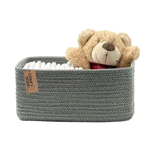 Vista 54 de COMFY-HOMI Cestas de almacenamiento de 11.5 x 7.5 x 4.7 pulgadas para organizar, cesta tejida de cuerda de algodón, caja de almacenamiento de marrón
