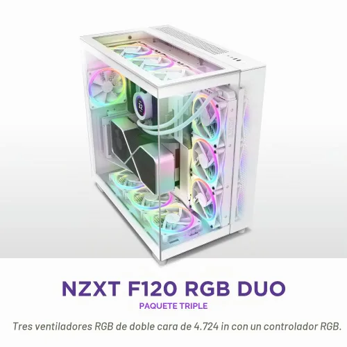 Vista 2 de NZXT Paquete triple F120 RGB Duo - 3 ventiladores RGB de 4.724 in +