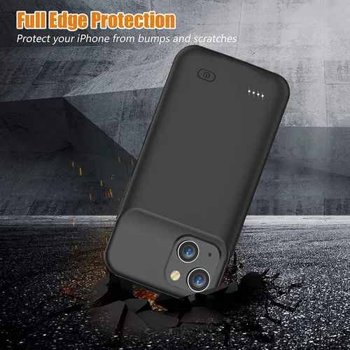 Vista 5 de Funda de batería para iPhone 13, 7000 mAh, ultrafina, portátil, funda de carga, batería extendida recargable, compatible con iPhone 13