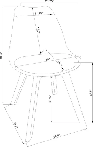 Vista 3 de Coaster Home Furnishings Caballo 110132 - Silla de comedor (polipropileno, 2 unidades), color gris