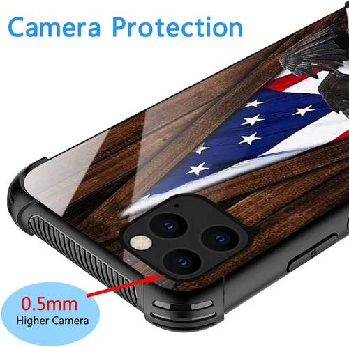 Vista 4 de DJSOK Funda para iPhone 11 Pro Max, diseño de patrón de lujo, a prueba de golpes, funda resistente a prueba de golpes, para hombre y mujer, bandera