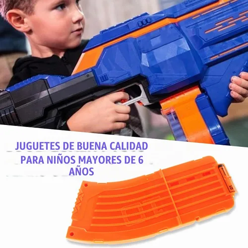 Vista 5 de BOROLA 10 dardos curvados cargador cargador clip de recarga rápida compatible con Nerf Elite (naranja, 3 piezas)