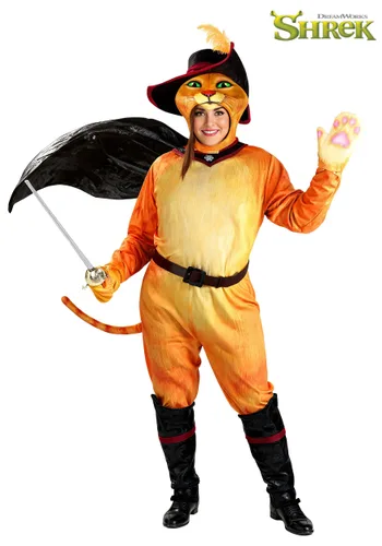 Vista 2 de Disfraz de Hombre Talla Plus Gato con Botas de Shrek Multicolor