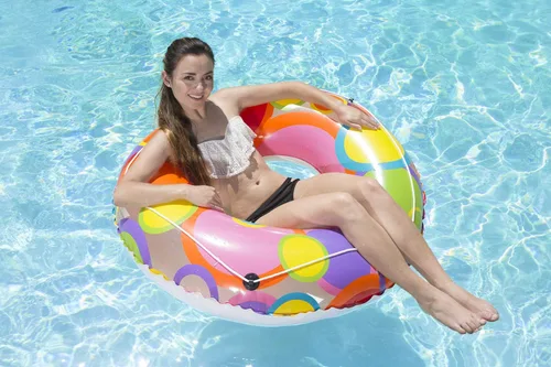 Vista 5 de Poolmaster Flotador de tubo de piscina de 48 pulgadas, círculos brillantes