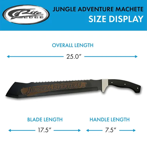 Vista 3 de SZCO Supplies - Machete de hoja de madera resistente de 25 pulgadas, machete marrón con mango de madera, hoja de acero inoxidable y funda, cuchillo