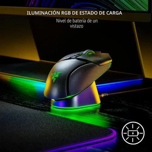 Vista 4 de Razer Mouse Dock Pro con Puck de Carga Inalámbrica: Carga Inalámbrica Magnética - Transceptor HyperPolling 4K Hz Integrado - Base Antideslizante