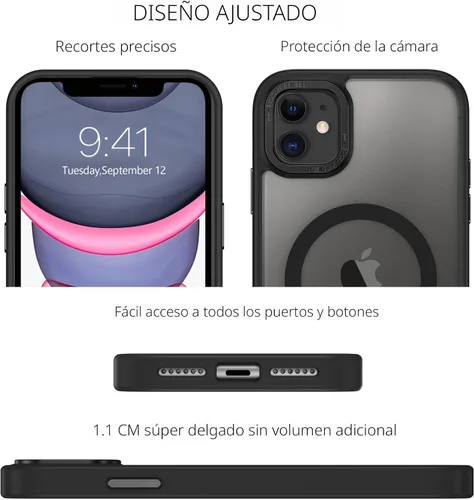 Vista 2 de BENTOBEN Funda para iPhone 11, Funda de teléfono para iPhone 11 Funda Magnética [Compatible con Mag Safe] Translúcida Mate Delgada Resistente a