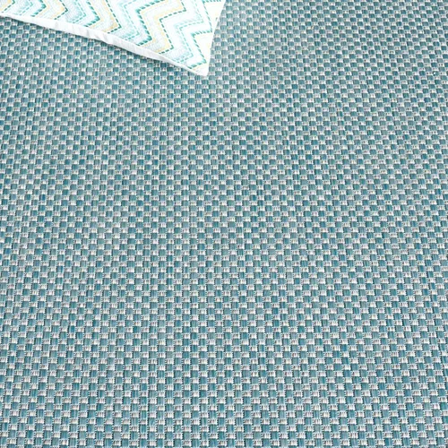 Vista 6 de SAFAVIEH Alfombra Lavable para Exteriores Colección Courtyard - 2'3" x 5', Azul Aqua y Gris, No Desprende Pelusa y Fácil Limpieza, Ideal para Patio