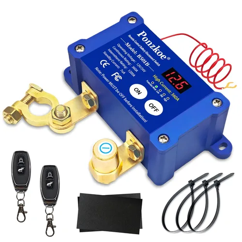 Vista 10 de Interruptor de desconexión de batería inteligente de 250 A de 12 V 24 V - Interruptor de apagado rápido para automóvil, interruptores de corte