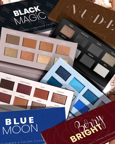 Vista 8 de Paleta de sombras de ojos ahumadas negras, 8 colores, gris oscuro, sombra de ojos ahumada para maquillaje gótico, negro, plateado, blanco, gris