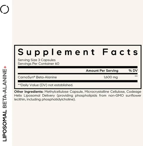 Vista 2 de Codeage Beta-alanina liposomal, CarnoSyn, pre y después del entrenamiento, 180 cápsulas CarnoSyn beta-alanina con suministro liposomal