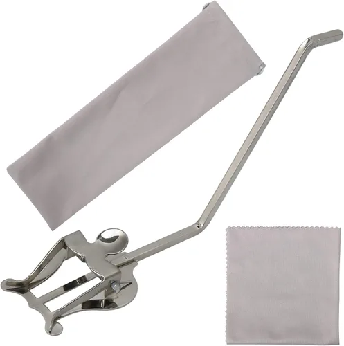 Vista 2 de Yibuy Sax Abrazadera Clip Lira para Saxofón Alto Tenor Banda Para Marcha Clips Plata