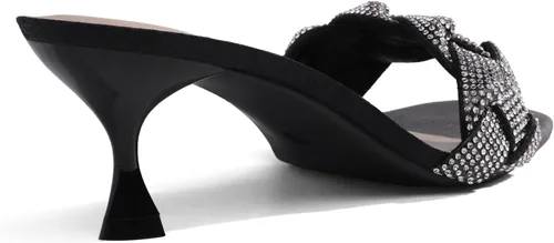 Vista 3 de DREAM PAIRS Zapatos de tacón de aguja para mujer, punta cuadrada abierta, cómodos, tacones bajos para gatito, sandalias de vestir sexy, para fiesta