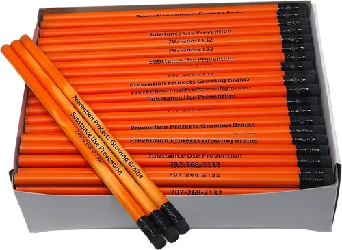 Vista 5 de Pencil Guy Lápices promocionales personalizados del estado de ánimo - azul - 144 a una caja impresa