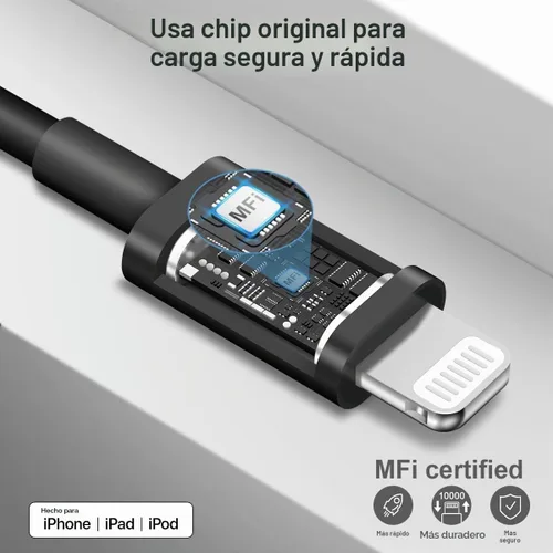 Vista 2 de Cargador para iPhone de carga rápida USB C, cargador tipo C, carga iPad con cable de carga C de 6 pies, compatible con iPhone14/14 Pro Negro