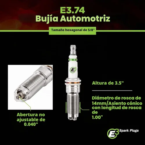 Vista 8 de E3 Spark Plug E3.74 bujía automotriz, 1 unidad