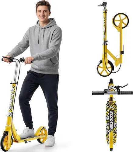 Vista 11 de Scooters for Kids 8-12, Teens & Adults - Load 240 LBS, 8-Inch Wheels, Kick Scooter with Shock Absorption System, Hand Brake & Bell, 4 Adjustable