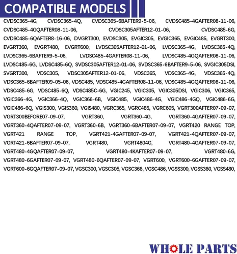 Vista 9 de Tapa de quemador Whole Parts mejorada (negro) N.º de pieza PA080015, repuesto y compatible con algunos electrodomésticos de cocinas de gas Viking