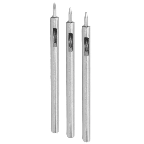 Vista 4 de YWBL-WH 3 piezas de perforador de cuero para manualidades, herramienta de perforación de acero aleado para correas de reloj, cinturones