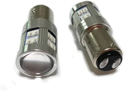 Vista 4 de BAY15D P21/5W 2057 7528 1157 - Bombilla para luz de freno Canbus sin errores para coche, luz de freno trasera para caravana, color rojo brillante