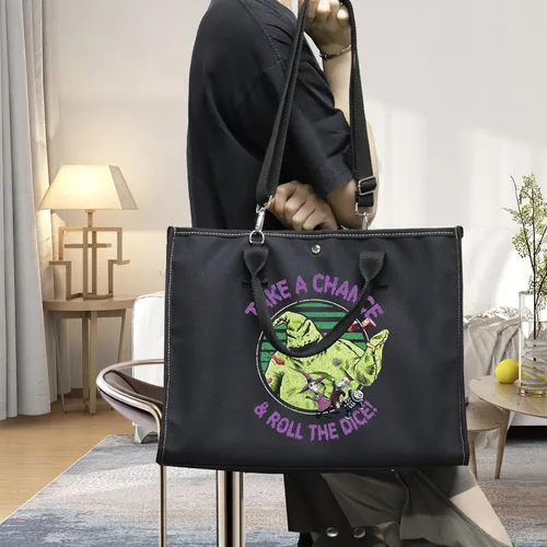 Vista 11 de BWKTOP Funny Ghost Tote Bag - Ghost Fans Gift: Take A Chance And Roll The Dice