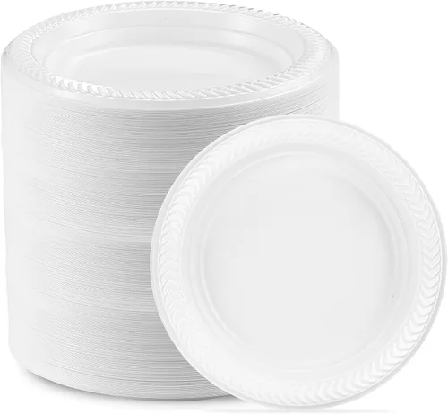 Vista 16 de PLASTICPRO 100 piezas de cuencos de plástico blanco de 5 oz de calidad premium, platos ligeros desechables, cuencos pequeños de plástico
