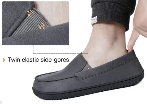 Vista 7 de RockDove Pantuflas tipo mocasín con forro de franela Alexander para hombre