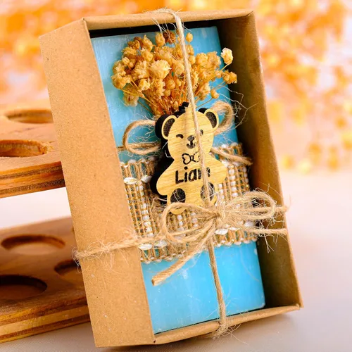 Vista 6 de Paquete de 5 decoraciones de baby shower de Happy Times Favors, regalos de baby shower, jabón mini vegano perfumado hecho a mano personalizado