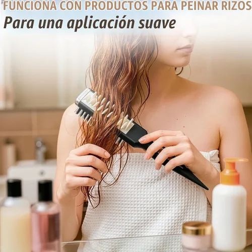 Vista 8 de Cepillo definidor de rizos – Peine de rizos que define con cepillo de doble cara para volumen y peinado con menos tirones – Diseñado para peinar