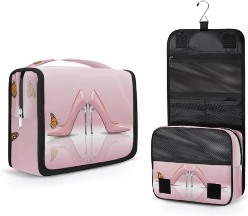 Vista 10 de AUUXVA Neceser de viaje, organizador de cosméticos, bolsa de maquillaje colgante para mujeres, hombres y niñas, Bailarina bailarina