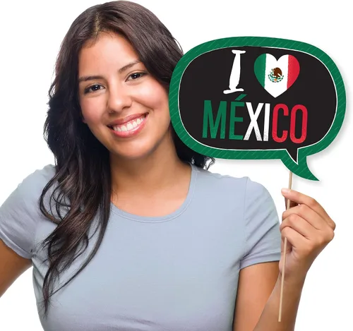 Vista 3 de Big Dot of Happiness Viva México - Kit de accesorios para cabina de fotos para fiesta del Día de la Independencia de México, 20