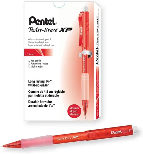 Vista 9 de Pentel® Twist-Erase® Express - Portaminas (0.028 in, barril negro, 12 unidades)