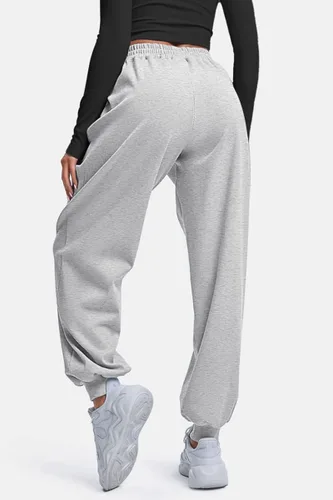Vista 5 de AUTOMET Pantalones deportivos con forro polar para mujer, holgados, casuales, de cintura alta, pantalones deportivos con bolsillos