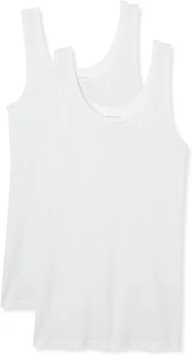 Vista 42 de Amazon Essentials Camisetas sin mangas ajustadas y acanaladas con cuello redondo para mujer, paquete de 2 Gris claro jaspeado/rosa claro