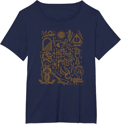 Vista 30 de Harry Potter Deathly Hallows 2 Icon Collage Poster T-Shirt Baby Blue