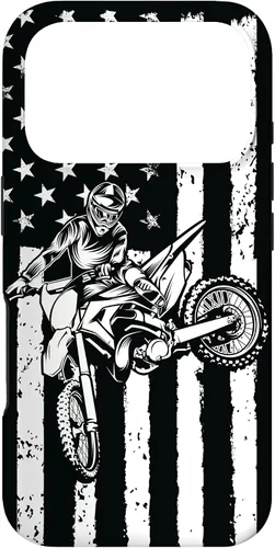 Vista 30 de Funda de motocross con bandera de Estados Unidos para iPhone 17