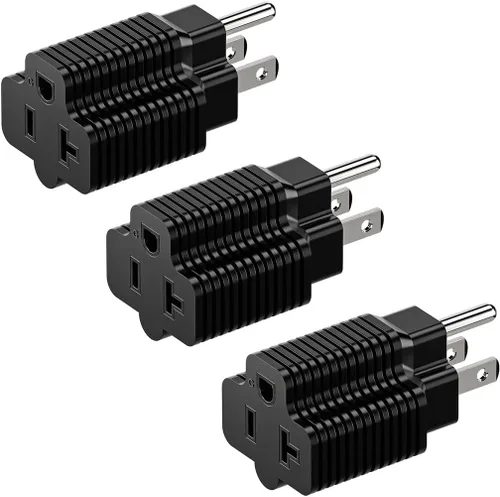 Vista 9 de Nema Adaptador de enchufe de 15 amperios a 20 amperios con certificación ETL NEMA 5-15P a 5-15/20R (peine de 20 amperios T Blade) 15 Amp enchufe