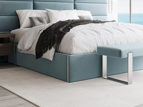 Vista 42 de VANT Cama de plataforma tapizada, tamaño Queen, color beige Boucle, marco de cama de fácil montaje, no necesita somier, base para un apoyo óptimo