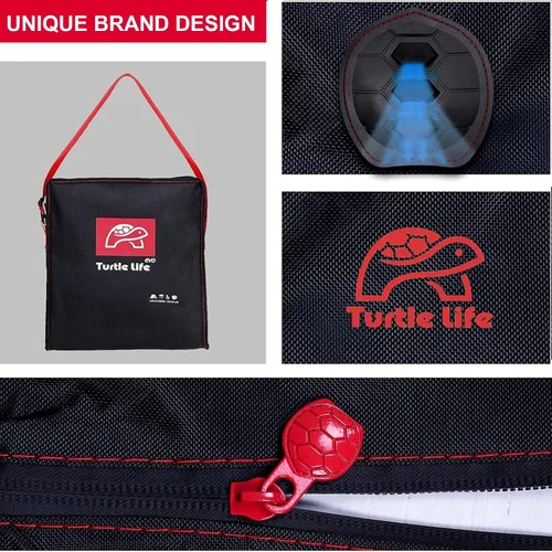 Vista 3 de Turtle Life Funda para sofá modular de patio, resistente a los rayos UV, resistente al agua, antidecoloración, en forma de L, color negro