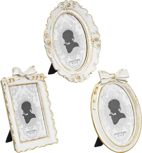 Vista 15 de Vicenpal 3 Pcs Tiny Vintage Ornate Picture Frames 2.5 x 3.5 Inch Black Gold Negro dorado
