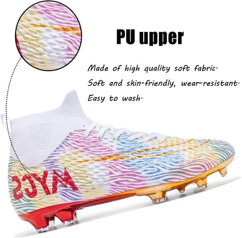 Vista 2 de Botas de fútbol para hombre, zapatos de fútbol, zapatos de punta, zapatos cómodos para adultos, atléticas, al aire libre, interior, competición