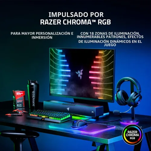 Vista 6 de Razer Leviathan V2, Barra de sonido para juegos de PC con subwoofer, negro
