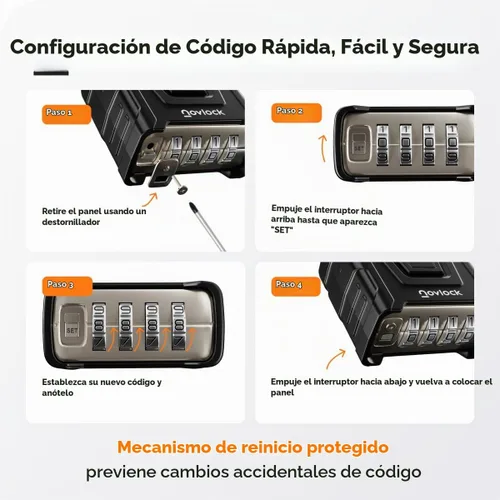 Vista 9 de Candado de combinación para exteriores, resistente, grande, resistente a la intemperie con código, para puertas, vallas, cobertizos, taquillas