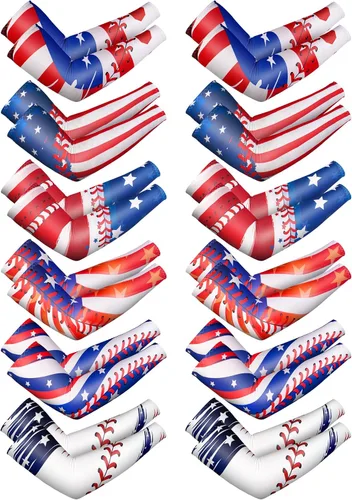 Vista 11 de 12 pares de mangas de brazo deportivos para niños, mangas de brazo para baloncesto y béisbol, con protección UV, protección solar, refrigeración
