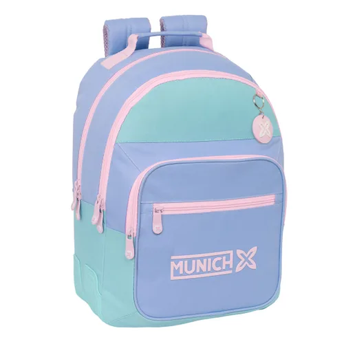 Vista 2 de Mochila Escolar Munich Mellow Azul Rosa Celeste 32 x 42 x 15 cm